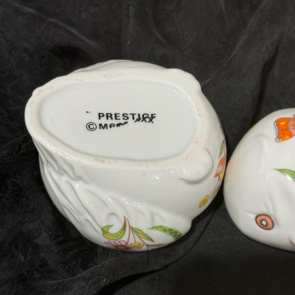 Vintage Mini Ceramic Floral Owl Trinket By Prestige - Picture 7 of 9
